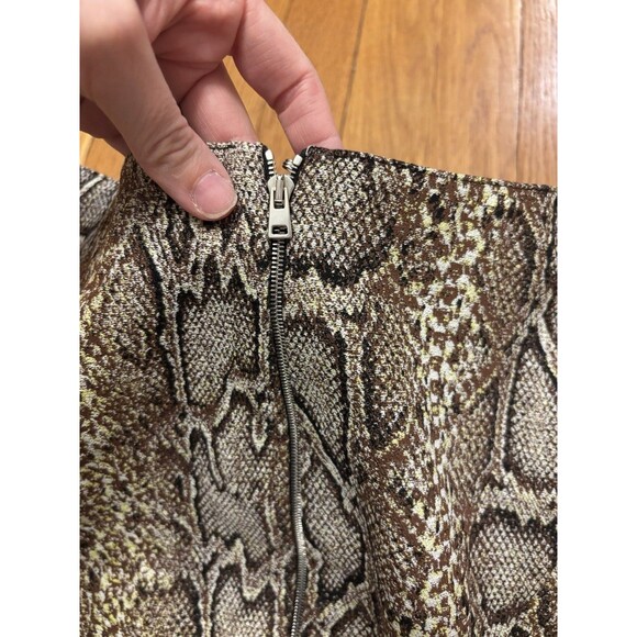 Victoria Beckham Brown Snake Print Midi Pencil Skirt Size 2/ 4 Stretch - Picture 8 of 9